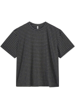 Summum Woman Shortsleeve Top Lurex Rib Stripe 495 Midnight blue