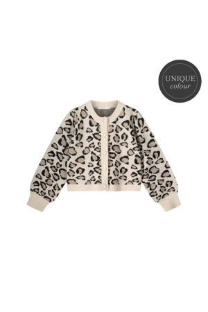 Summum Woman Knitted cardigan leopard jacquard knit 120 Multicolour