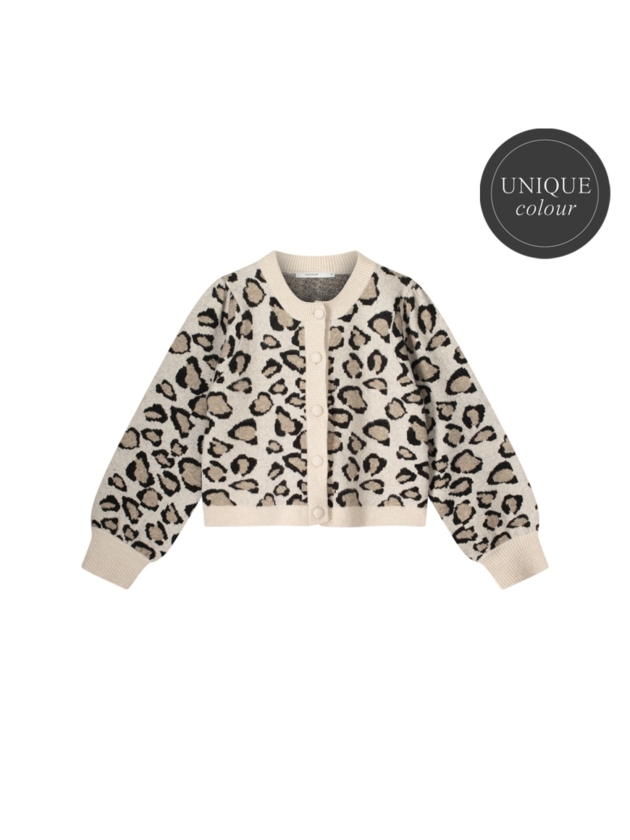 Summum Woman Knitted cardigan leopard jacquard knit 120 Multicolour