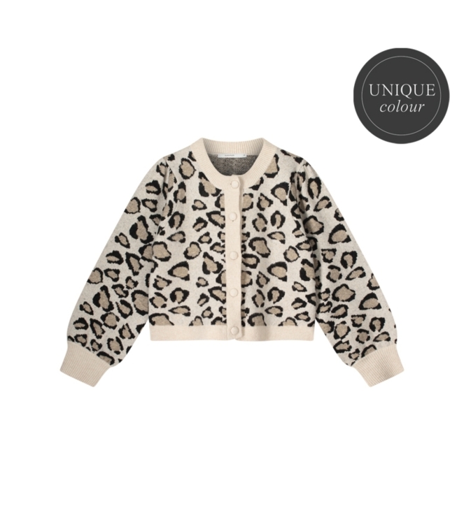 Summum Woman Knitted cardigan leopard jacquard knit 120 Multicolour