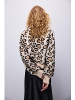 Summum Woman Knitted cardigan leopard jacquard knit 120 Multicolour