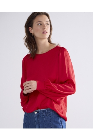 Summum Woman Top long sleeves silky touch 333 True Red