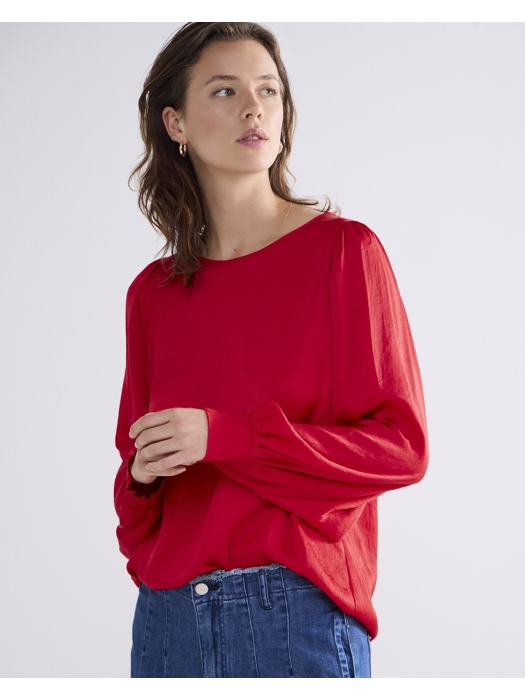 Summum Woman Top long sleeves silky touch 333 True Red