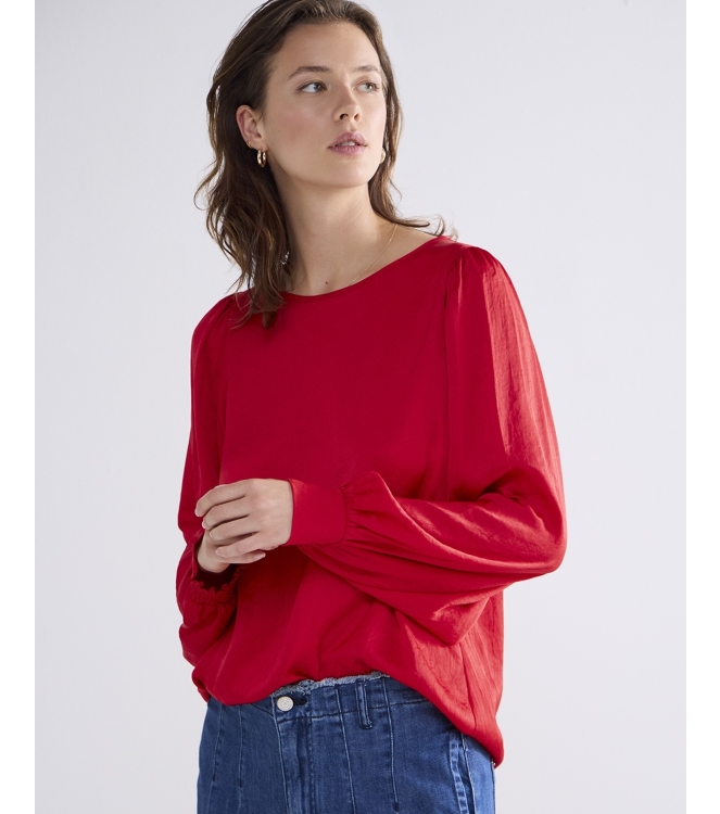 Summum Woman Top long sleeves silky touch 333 True Red