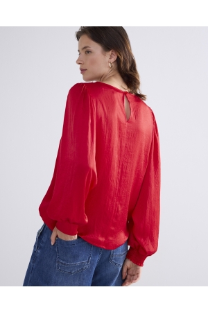 Summum Woman Top long sleeves silky touch 333 True Red