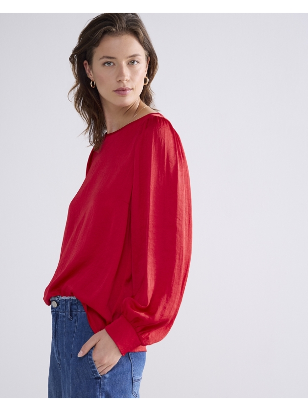 Summum Woman Top long sleeves silky touch 333 True Red