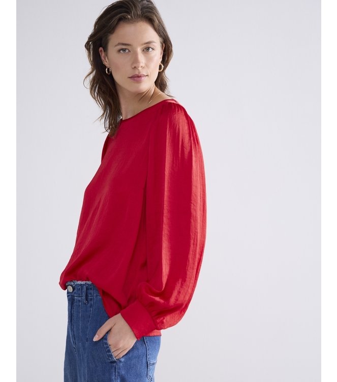 Summum Woman Top long sleeves silky touch 333 True Red