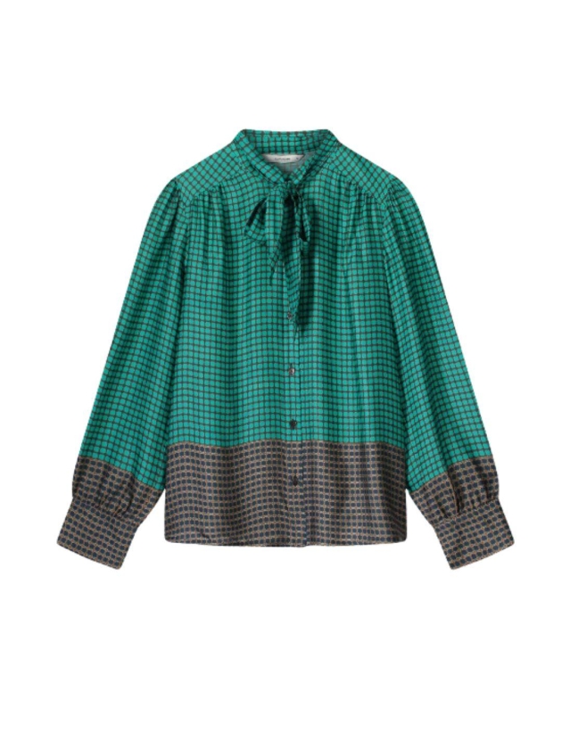 Summum Woman Blouse border print 624 Peacock