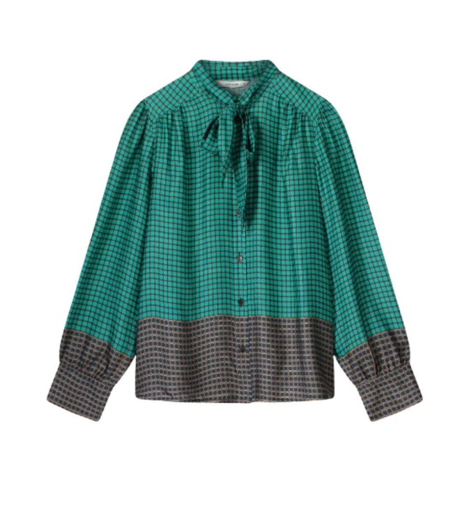 Summum Woman Blouse border print 624 Peacock