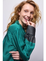 Summum Woman Blouse border print 624 Peacock