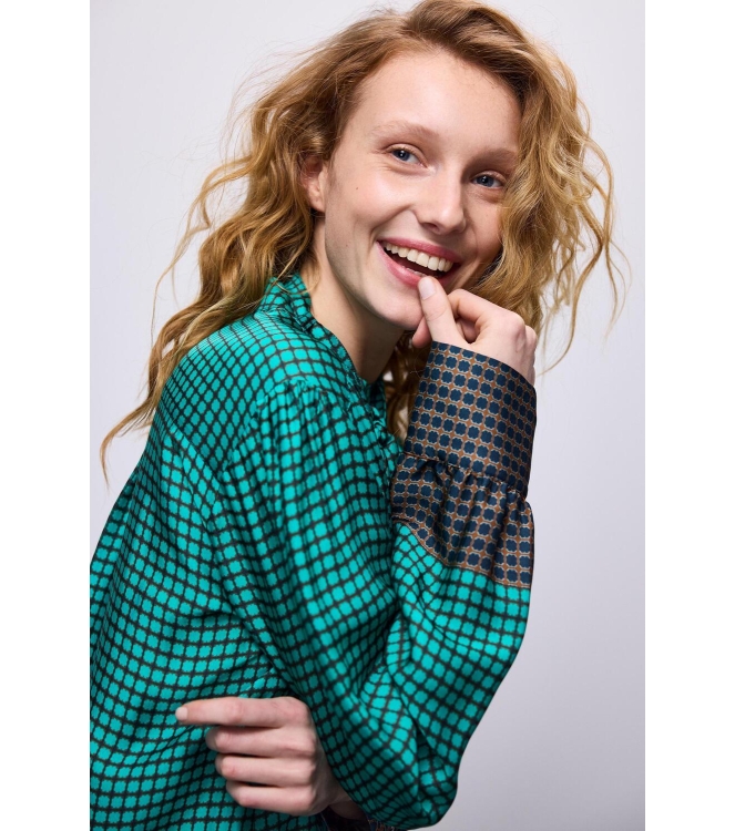 Summum Woman Blouse border print 624 Peacock
