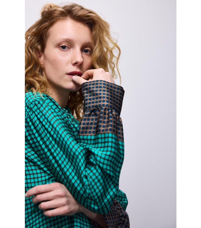 Summum Woman Blouse border print 624 Peacock