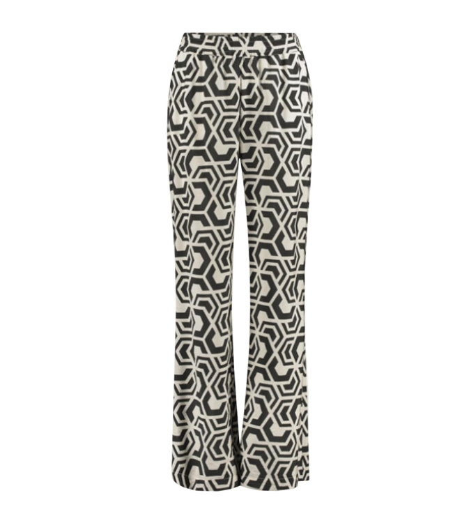 Expresso Casual trousers graffic black/ecru dessin EX900 Black
