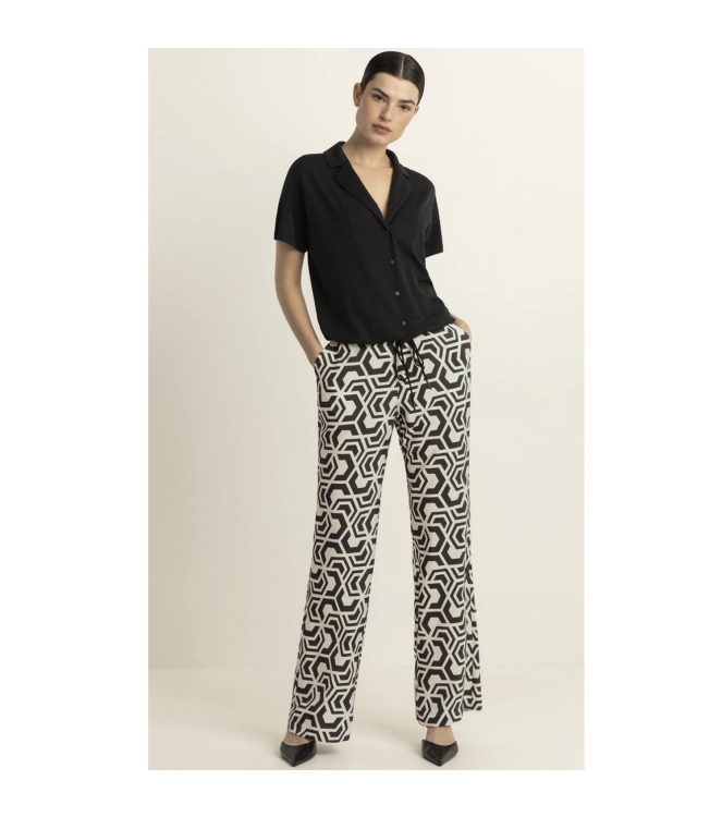 Expresso Casual trousers graffic black/ecru dessin EX900 Black