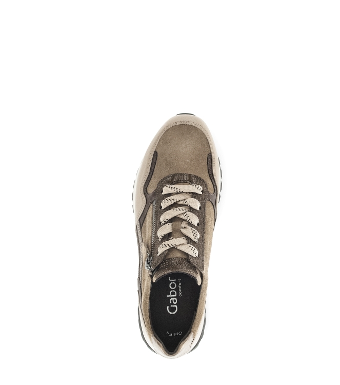 Gabor Velour/Nappa/Met. 34 farro/noce/bronce