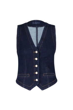 Red Button Waistcoat dark blue denim Darkblue