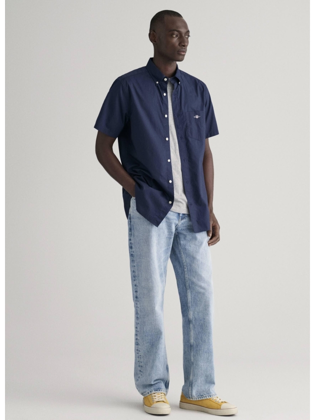 Gant REG POPLIN SS SHIRT 410 MARINE