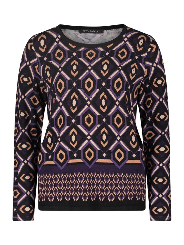 Betty Barclay Strickpullover Kurz 1/1 Arm 6890Purple/black