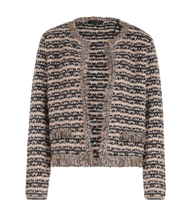 Betty Barclay Strickjacke Kurz 1/1 Arm 9972 Black/beige