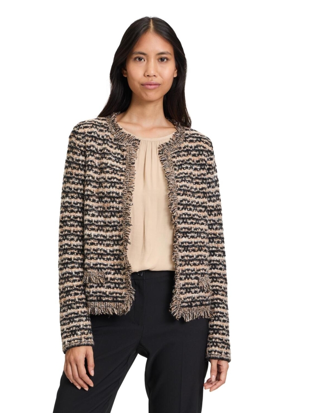 Betty Barclay Strickjacke Kurz 1/1 Arm 9972 Black/beige