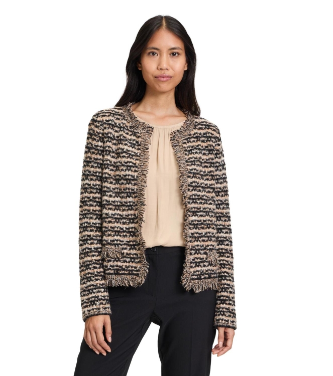 Betty Barclay Strickjacke Kurz 1/1 Arm 9972 Black/beige