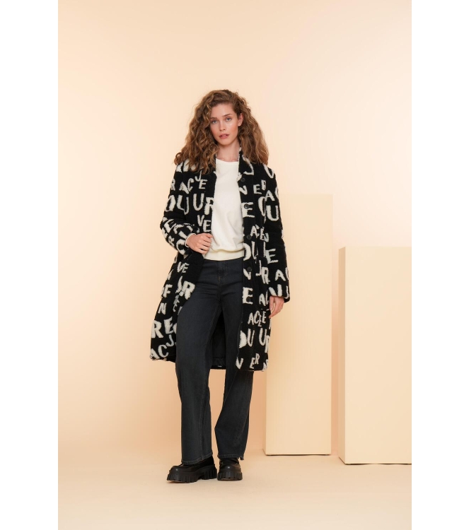 Geisha Padded coat with letters 999 Black