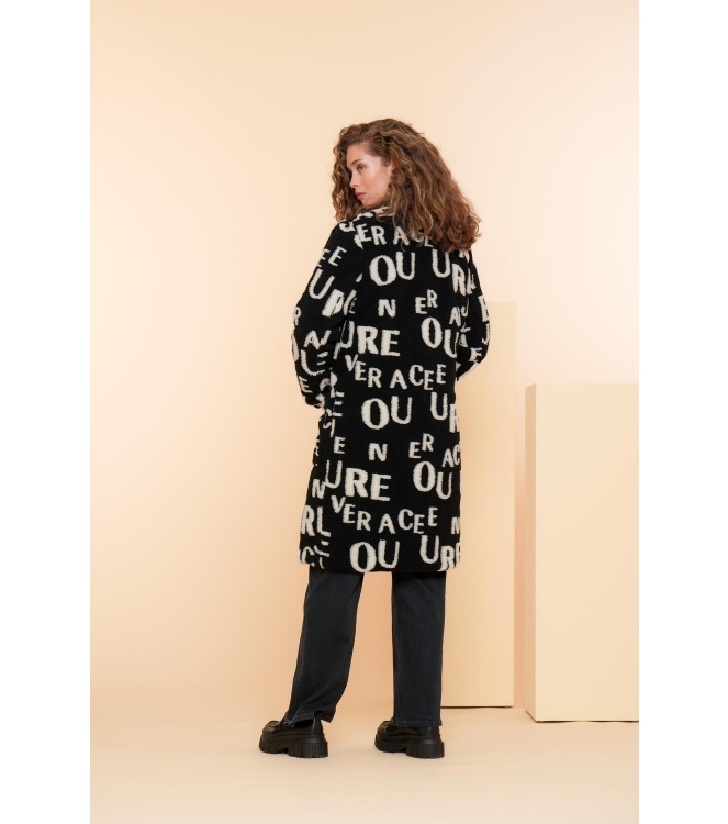 Geisha Padded coat with letters 999 Black