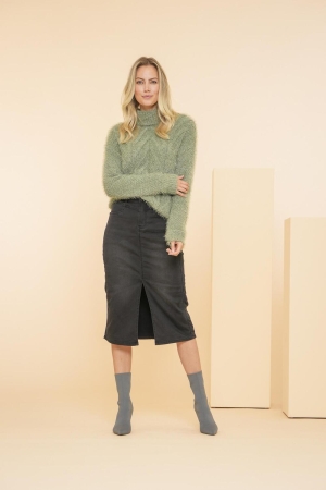Geisha Jeans skirt 850 Black denim