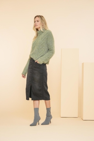 Geisha Jeans skirt 850 Black denim