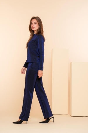 Geisha Pants lurex 999 Black/blu lurex