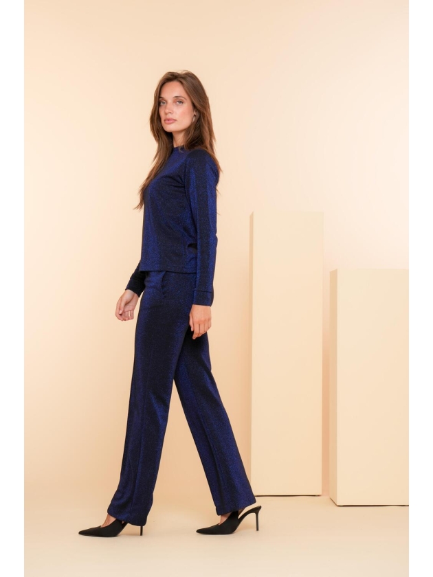 Geisha Pants lurex 999 Black/blu lurex