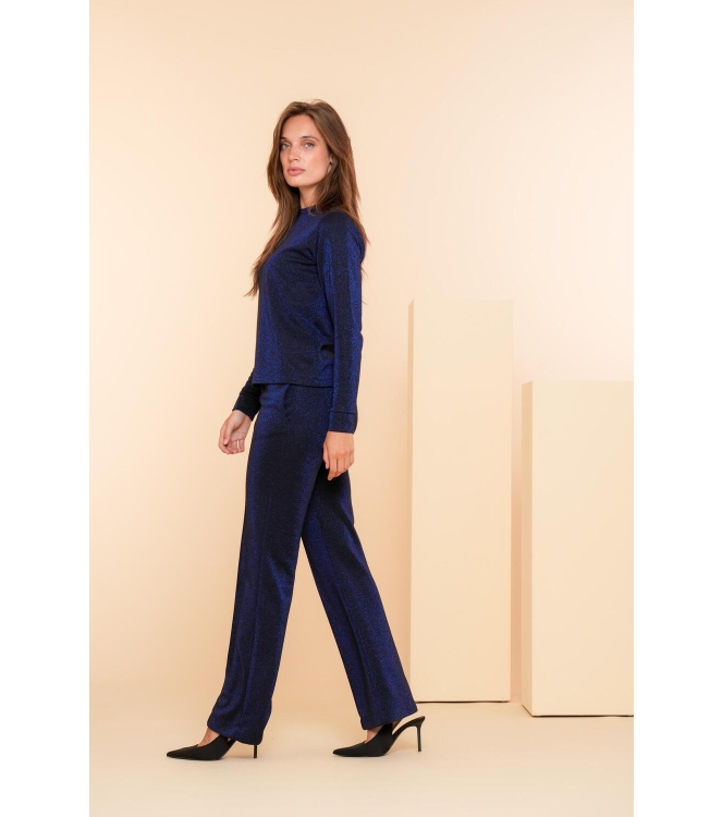 Geisha Pants lurex 999 Black/blu lurex