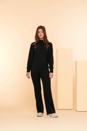 Geisha Pants solid jacquard 999 Black