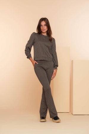 Geisha Top jacquard 2-tone 999 Black/sand