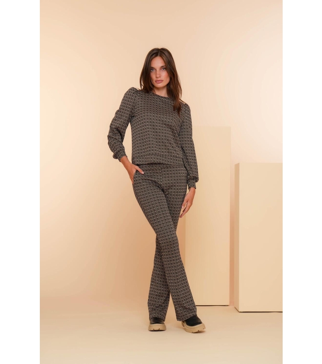 Geisha Top jacquard 2-tone 999 Black/sand