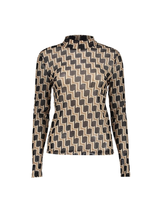 Geisha Top mesh aop 999 Black/sand/offwhite