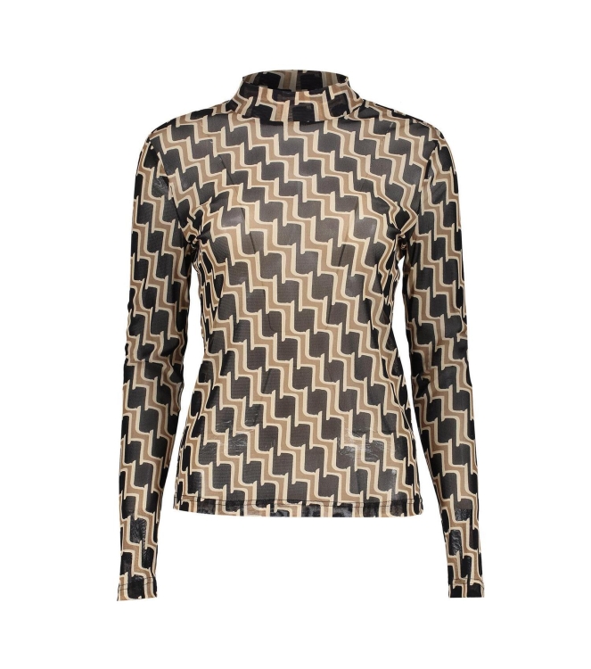 Geisha Top mesh aop 999 Black/sand/offwhite
