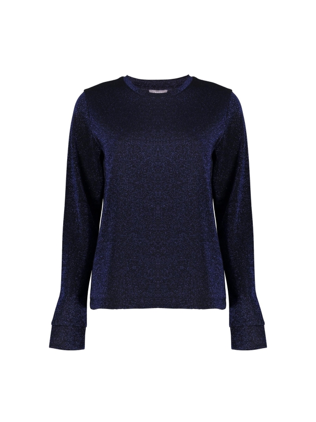 Geisha Top turtle with lurex 999 Black/blu lurex