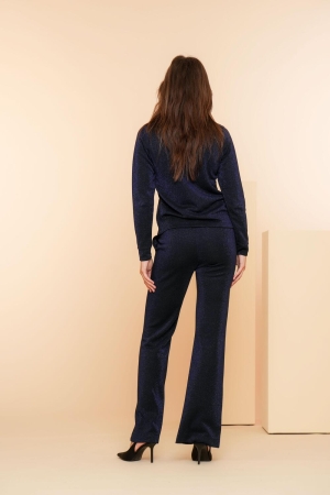Geisha Top turtle with lurex 999 Black/blu lurex