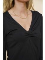 Geisha Top V-neck long sleeves 999 Black