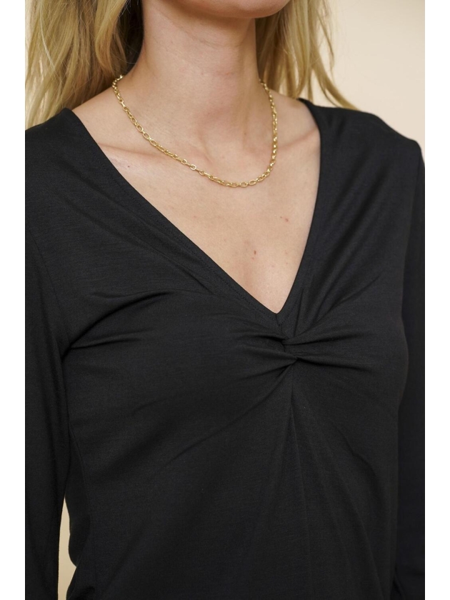 Geisha Top V-neck long sleeves 999 Black