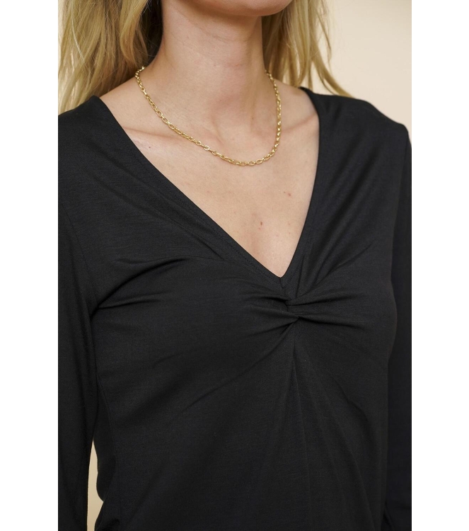 Geisha Top V-neck long sleeves 999 Black
