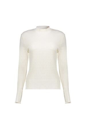 Geisha Top col fancy rib 10 Off white