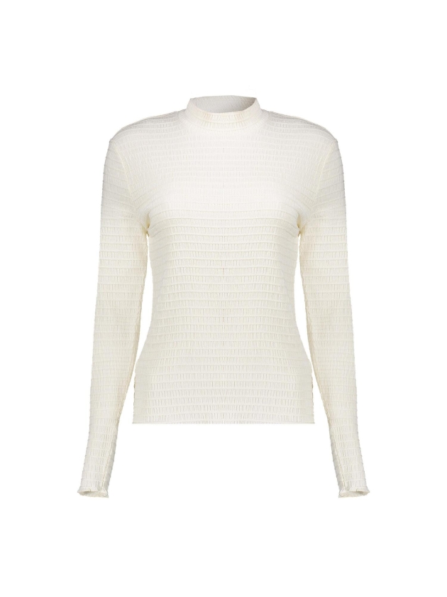 Geisha Top col fancy rib 10 Off white