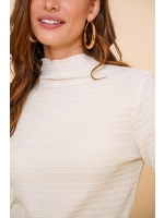 Geisha Top col fancy rib 10 Off white