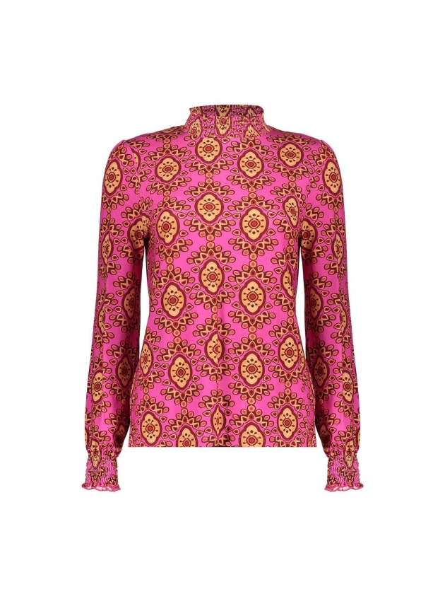 Geisha Top 445 Fuchsia/camel