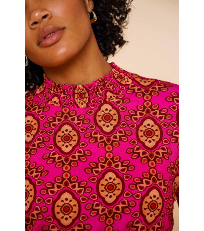 Geisha Top 445 Fuchsia/camel
