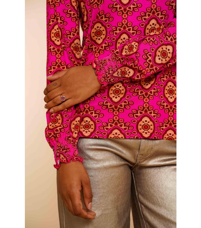 Geisha Top 445 Fuchsia/camel