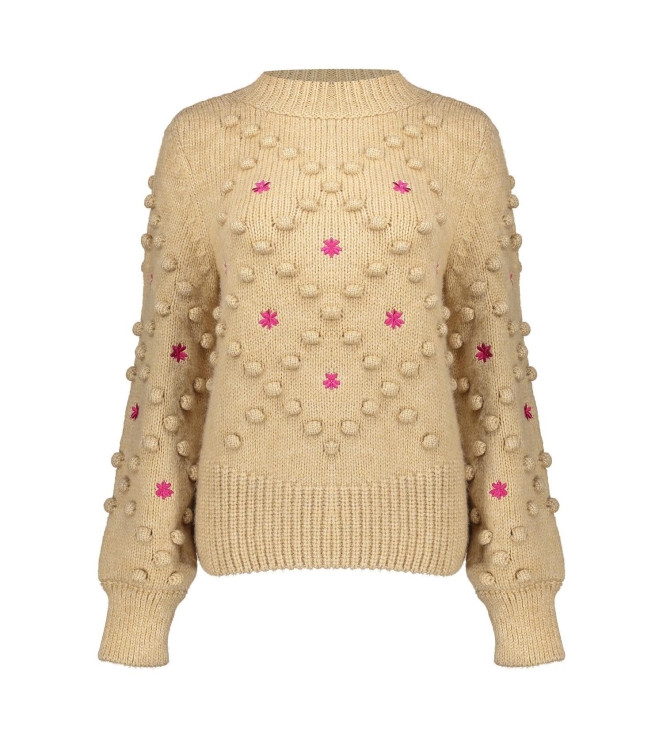 Geisha Pull  dot & flower 720 Sand/cyclaam