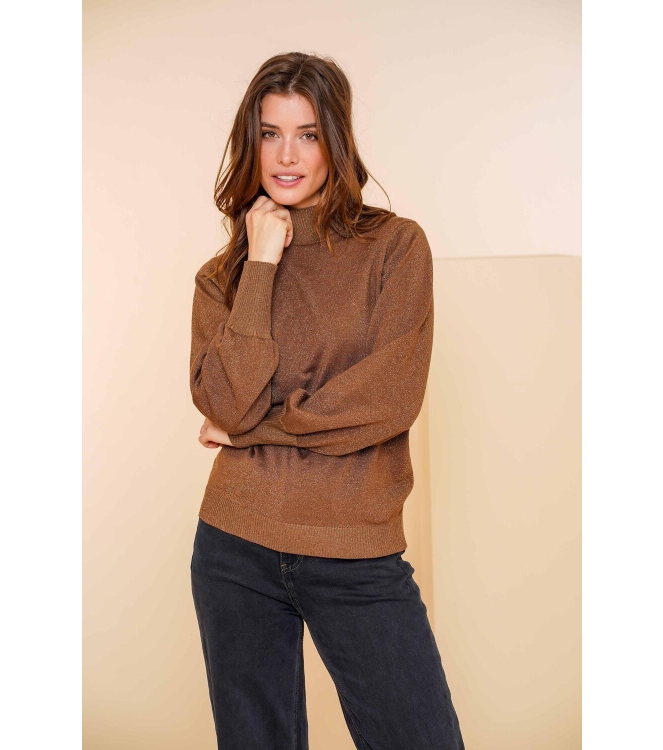 Geisha Pullover basic turtle lurex 720 Sand lurex
